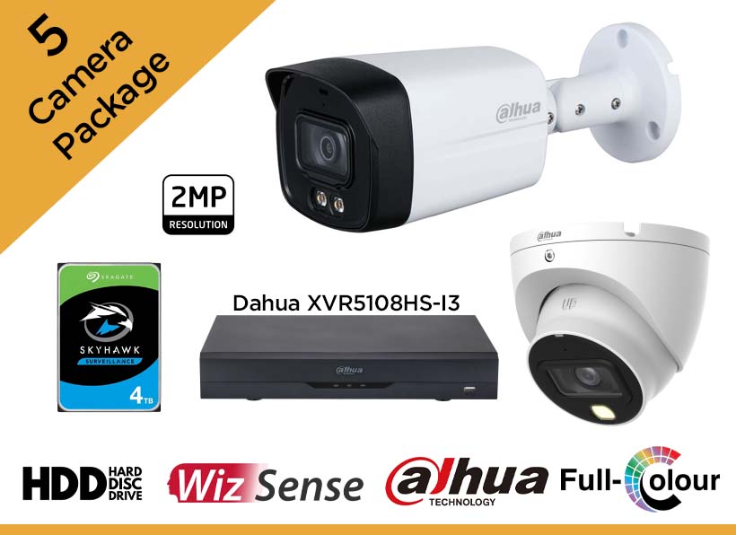 Dahua 2MP CCTV Camera Package - Set of 5 High-Definition Camera