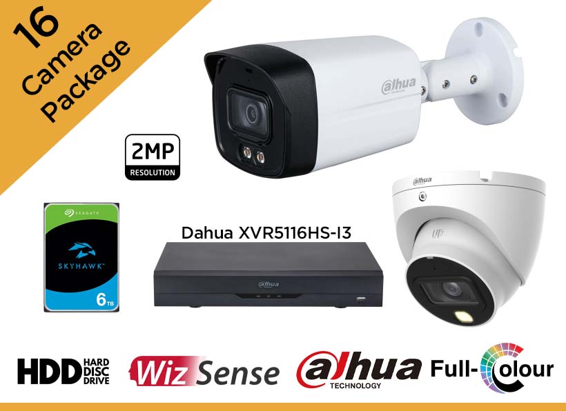 Dahua 2MP CCTV Camera Package - Set of 16 High-Definition Camera