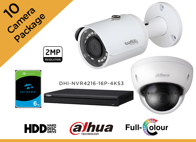 Dahua 2MP CCTV Camera Package - Set of 10 IP Camera