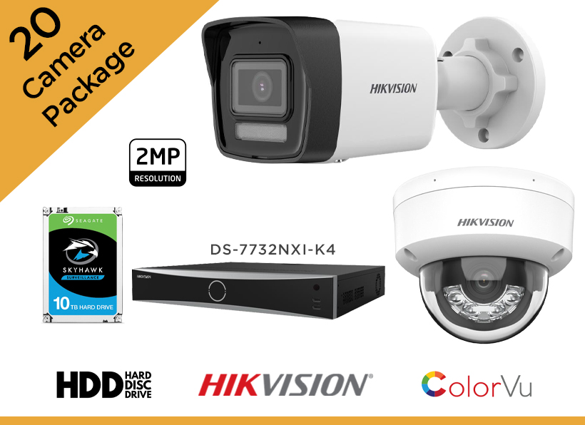 Hikvision 2MP CCTV Camera Package - Set of 20 IP Camera