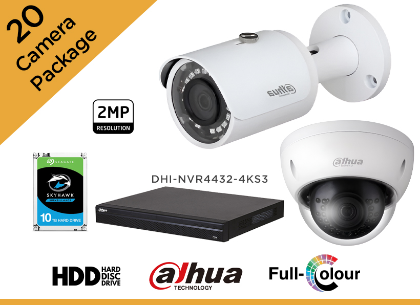 Dahua 2MP CCTV Camera Package - Set of 20 IP Camera