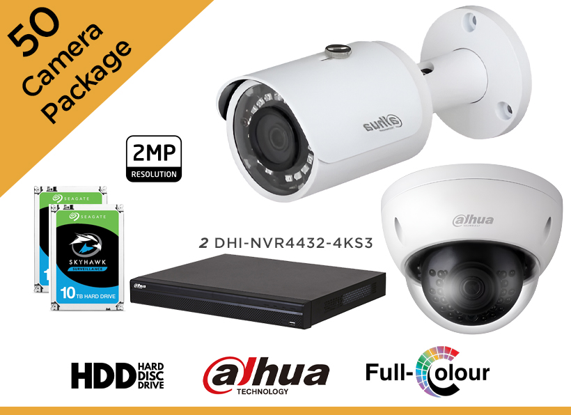 Dahua 2MP CCTV Camera Package - Set of 50 IP Camera
