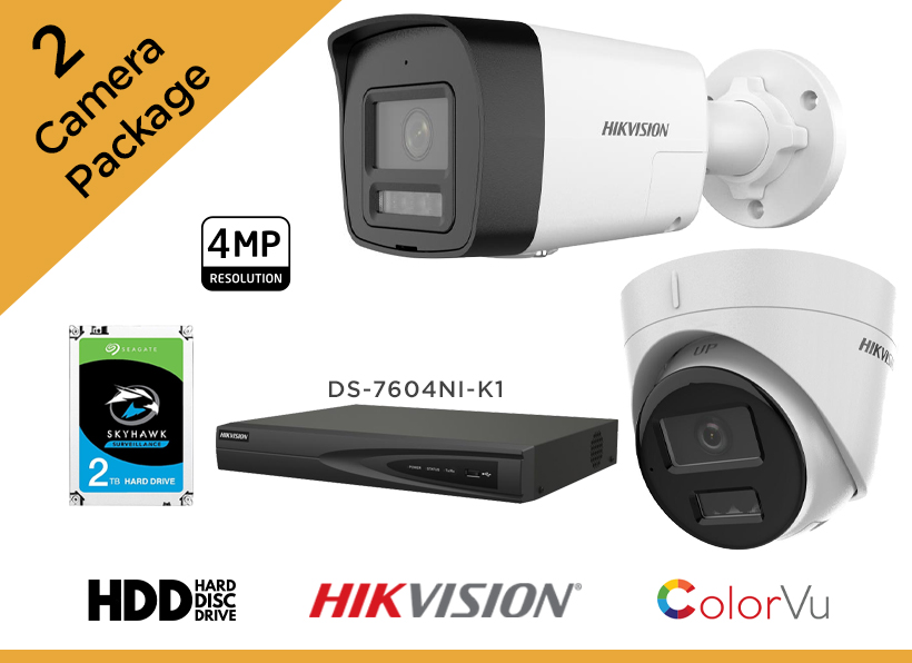 Hikvision 4MP IP Camera Package - Set of 2 IP Camera