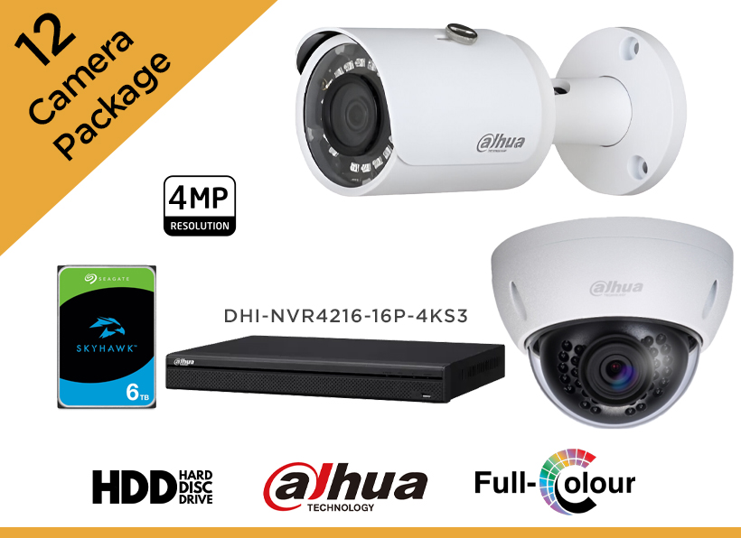 Dahua 4MP CCTV Camera Package - Set of 12 IP Camera