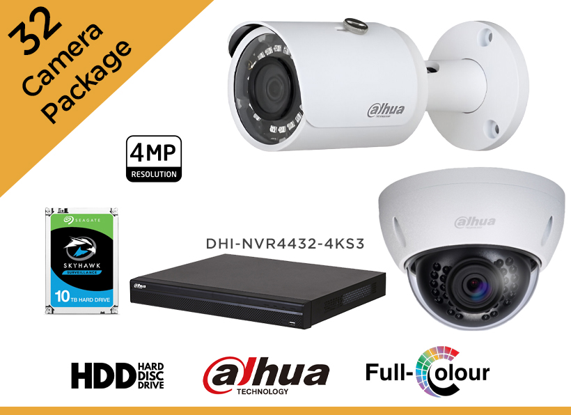 Dahua 4MP CCTV Camera Package - Set of 32 IP Camera