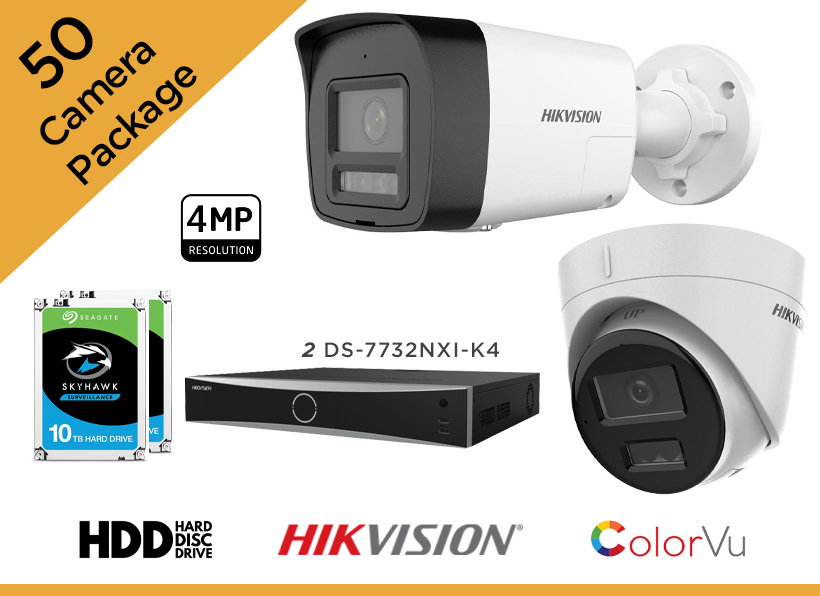 Hikvision 4MP CCTV Camera Package - Set of 50 IP Camera
