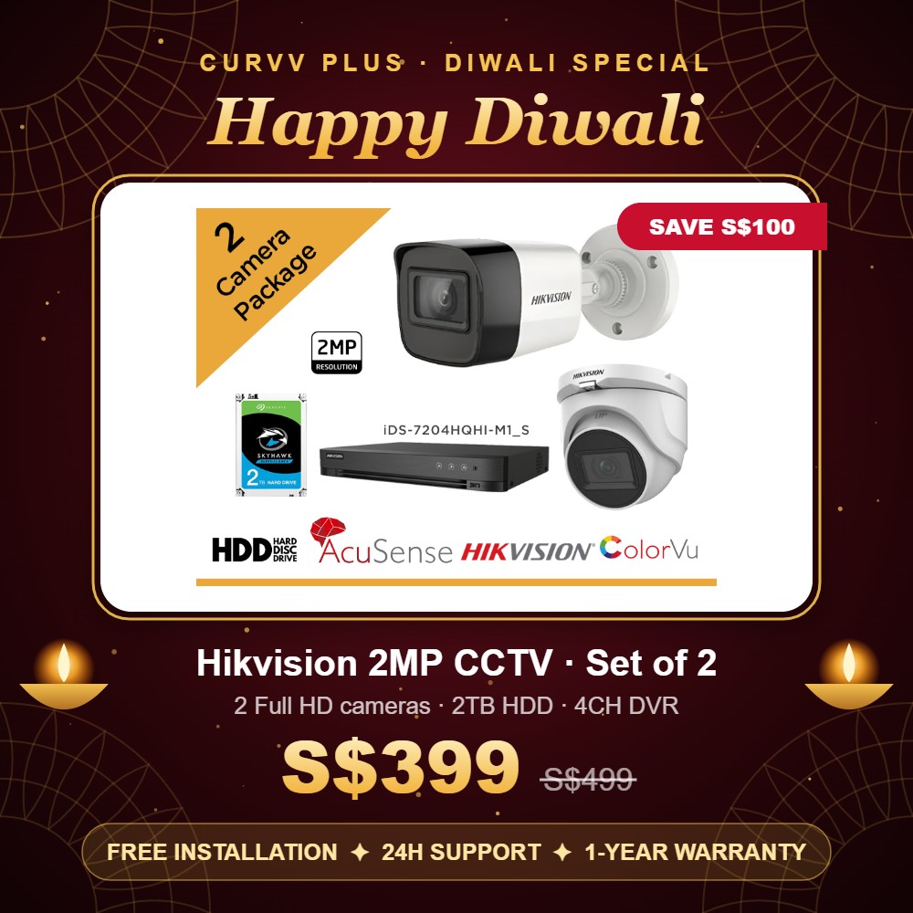 Hikvision 2MP CCTV Camera Package - Set of 2