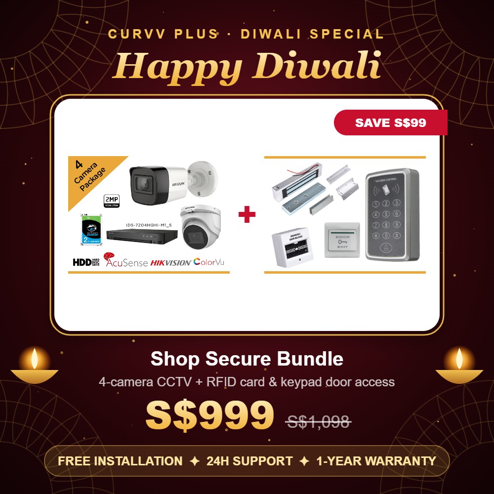 Shop Secure Bundle - 4 CCTV Cameras + RFID Door Access